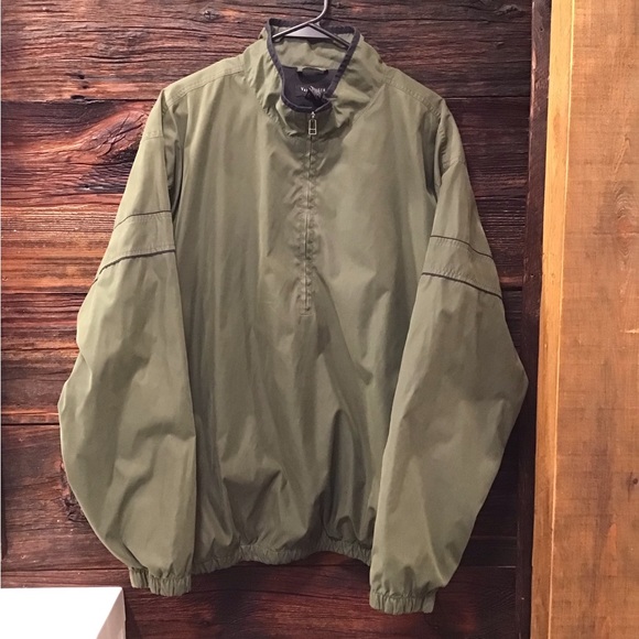 Van Heusen Club Jacket Lightweight Windbreaker Pullover Golf Jacket Green XL - Picture 11 of 11